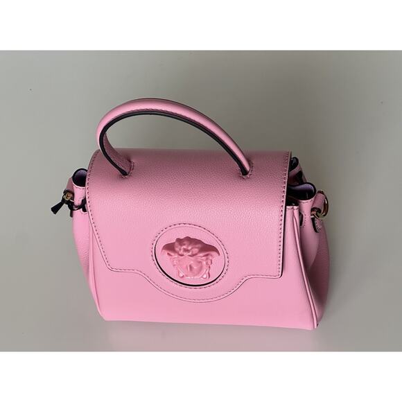 NWT $2125 Versace Top Handle Leather Pink Small Shoulder Bag DBFI040 Italy - Picture 13 of 16